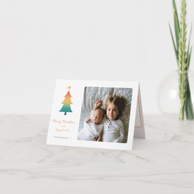 Árvore de Natal em cartão de feriado (Frente)