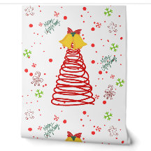 Árvore de Natal em Espiral e Desenho de Sininhos