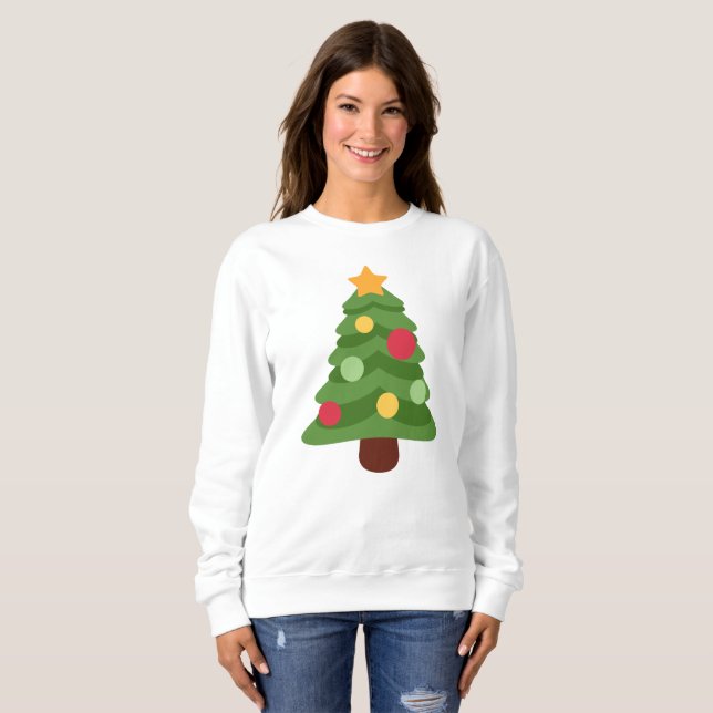 árvore de natal emojis mulheres camisa de suor (Frente Completa)