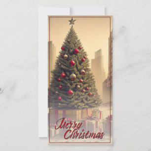 Árvore de Natal entre Ruínas Feliz Natal