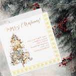 Árvore de Natal feita de flocos de neve<br><div class="desc">Um Natal para a silhueta de árvore cheia de flocos de neve em ouro quente e cores brutas. Chic e puro. Mensagem personalizável.</div>