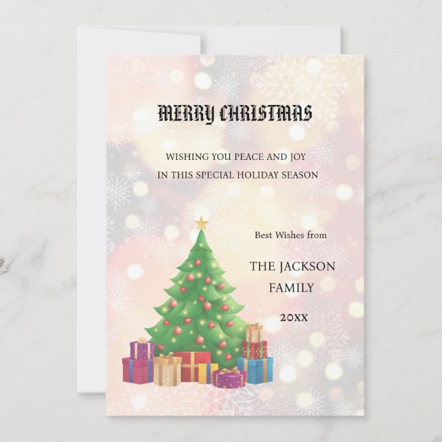 Árvore de Natal Feliz Cartão de Natal (Frente)