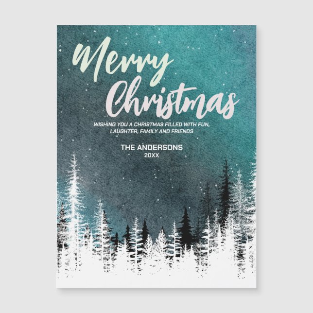 Árvore de Natal Feliz Feriado Noturno de inverno (Frente)