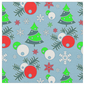 Árvore de Natal Floco de Neve Bauble no Tecido Azu