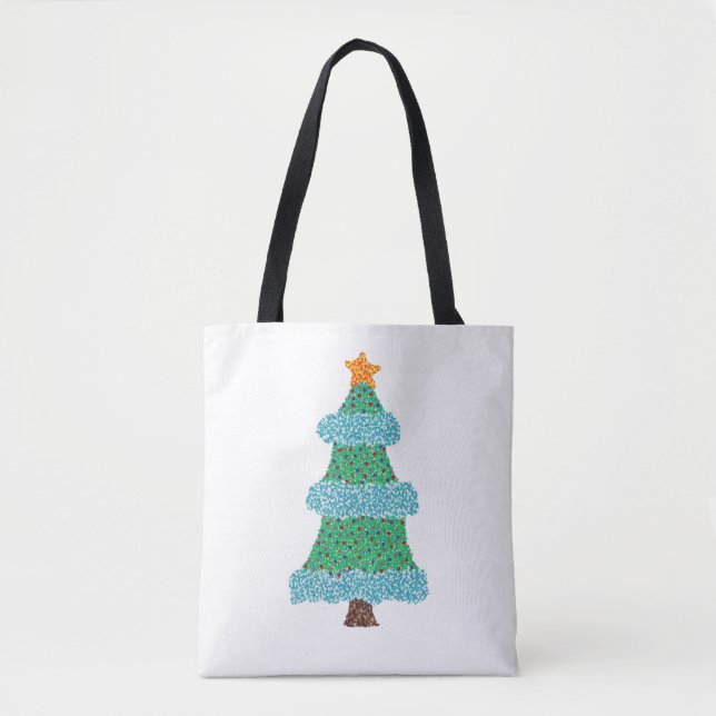 Árvore de Natal Funky em bolsas de canvas de Point (Frente)