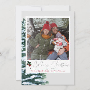 Árvore de Natal, Holly & Instant Photo - Placa de