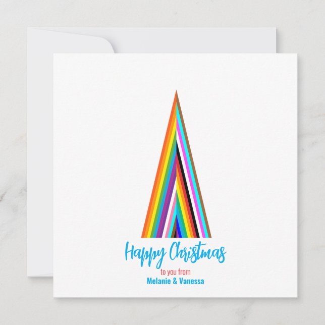 Árvore de Natal LGBT Arco-íris Minimalista (Frente)