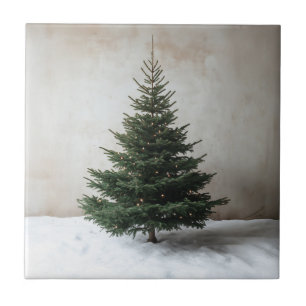 Árvore de Natal minimalista com luzes suaves na ne