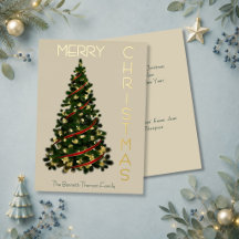 Árvore de Natal Minimalista Feliz Natal Creme & Ou