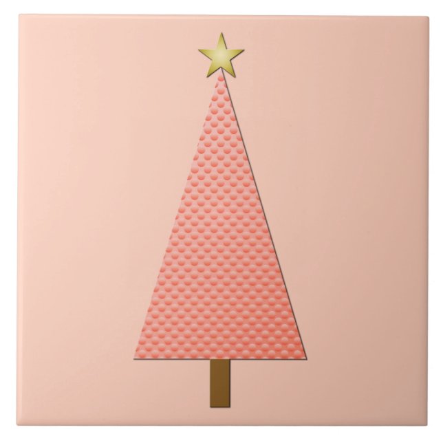 Árvore de Natal moderna da bolinhas de coral (Frente)