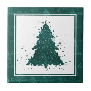 Árvore de Natal Moody Verde-Teal-Meia-Noite Escu