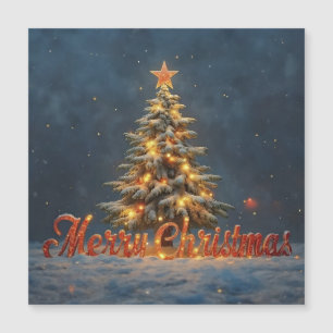 Árvore de Natal Nevada com Luzes Quentes