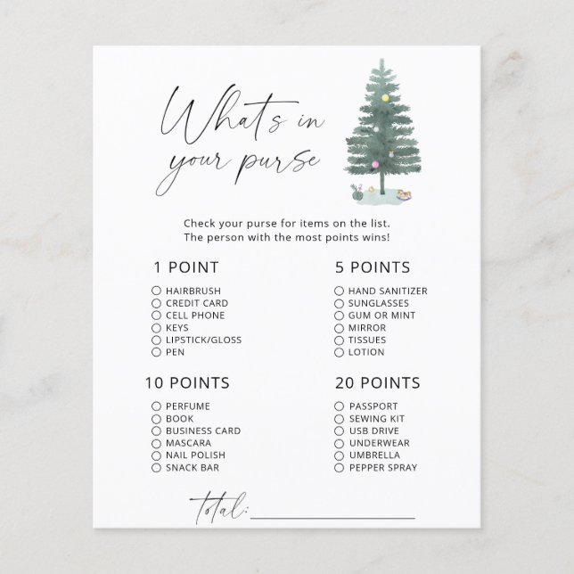 Árvore de Natal - o que tem na sua bolsa (Frente)