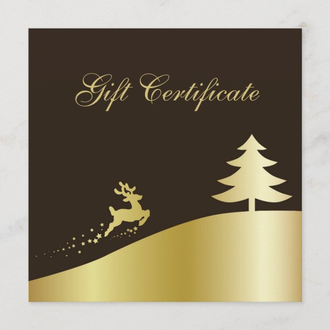 Árvore de Natal ouro com Reindeer (Frente)