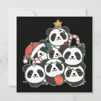 Árvore de Natal Panda Convite de Natal de Animal E