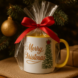 : Árvore de Natal Personalizada Caneca de Aquarela