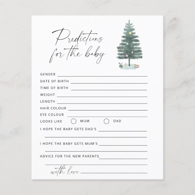 Árvore de Natal - predições de bebês e conselhos (Frente)