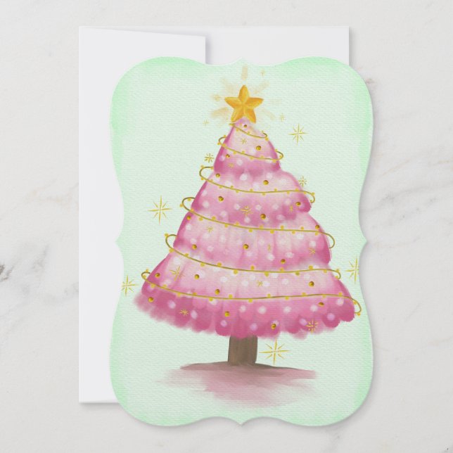 Árvore de Natal Rosa brilhante (Frente)