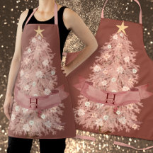 Árvore de Natal Rosa com Aquarela rosa Dourada Mon