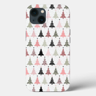 Árvore de Natal Rosa e Verde com fundo branco