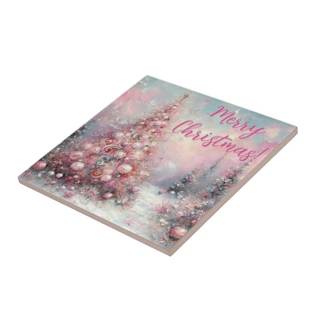 Árvore de Natal Rosa Personalizada Caprichosa (Lateral)