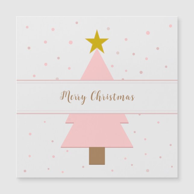 Árvore de Natal Rosa Solo e Placa de Ouro (Frente)