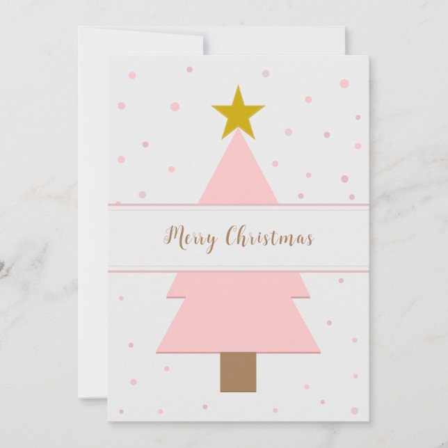 Árvore de Natal Rosa Solo tocada com uma Estrela d (Frente)