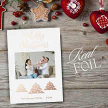 Árvore de Natal Script Foto de Família Minimalista