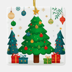 Árvore de Natal Tradicional Com Enfeites Coloridos