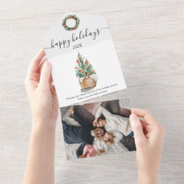 Árvore de Natal tradicional, tudo num único cartão