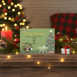 Árvore de Natal Verde Foto Cartão de Agradecimento