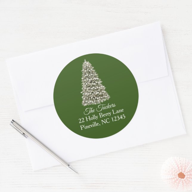 Árvore de Natal Verde Simples e Elegante Etiqueta  (Envelope)