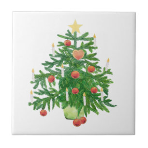 Árvore de Natal Vintage com uma Estrela Branca