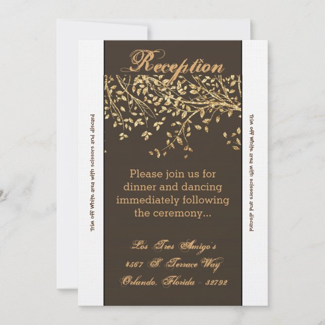 Árvore de outono de Folha de Ouro de Cartão de Rec (Frente)