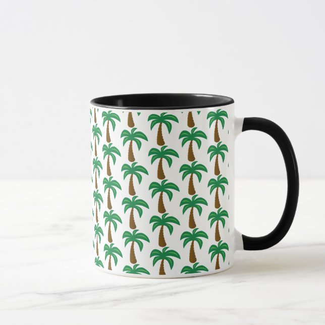 Árvore de palma - Caneca de 11 oz preto (Direita)