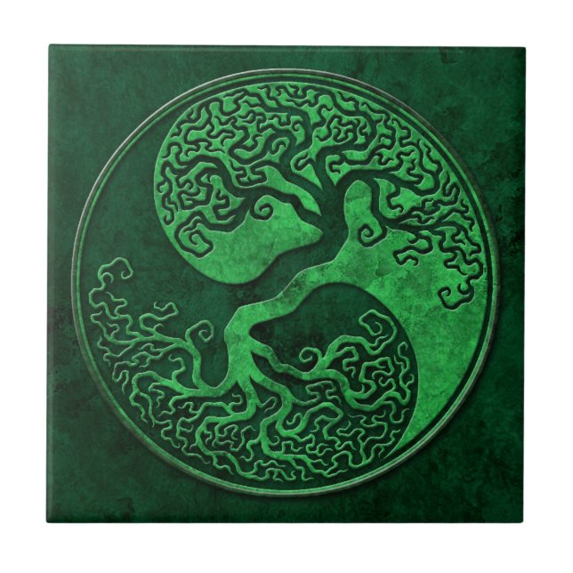 Árvore de pedra verde de Yin Yang (Frente)