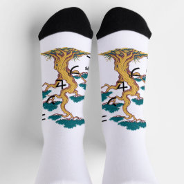 Árvore de Pinheiro Pixel Fronteira Arte Japonesa