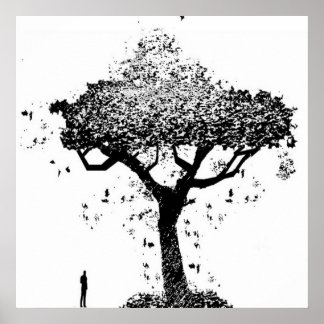 Árvore de Poster de Cinza