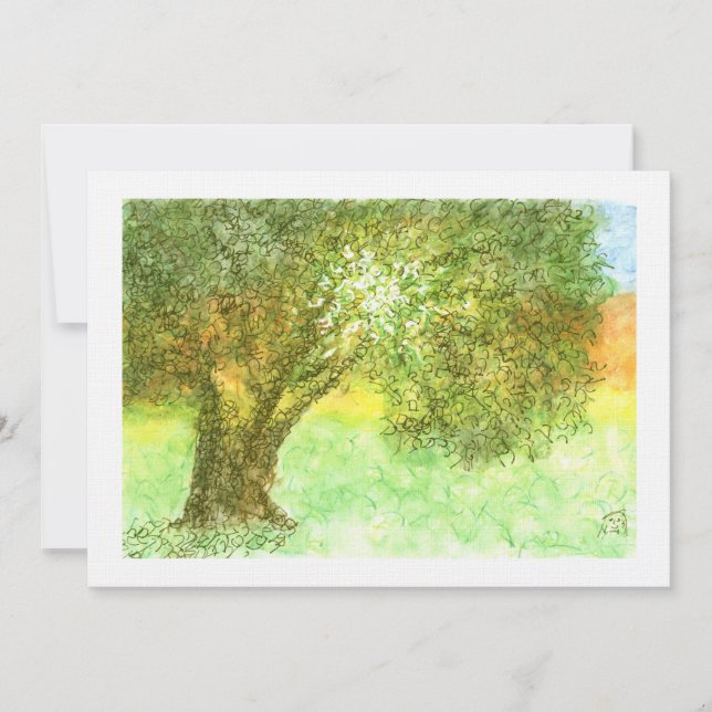 Árvore de Verão Aleph Bat/Bar Mitzvah Convite (Frente)