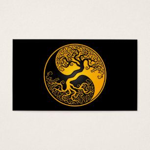 Árvore de vida amarela e preta Yin Yang