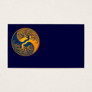 Árvore de vida azul e amarela Yin Yang