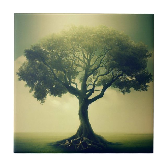 Árvore de vida IV Azulejo cerâmico (Frente)
