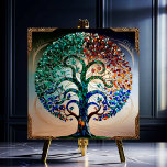 Árvore de Vidro Estreito com Corpo Dourado Antiqua<br><div class="desc">Árvore de Vidro Estreito com Trim Dourado Antiquado apresenta um azulejo com a aparência de vidro colorido, intrincado vibrante, ramificações de retalhos e caleidoscópicos de tronco com sombras de verde esmeralda, azul de safira, âmbar e cremson, colocados contra um fundo sutil e gradiente que transita do céu macio para a...</div>