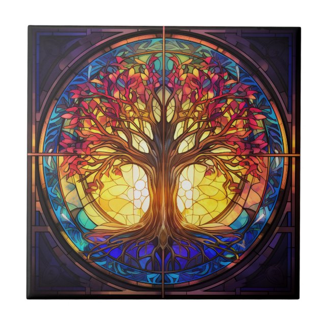 Árvore de vidro salva-vidas Azulejo cerâmico (Frente)