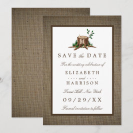 Árvore Do Monograma De Burlap Rustic Do País Salva