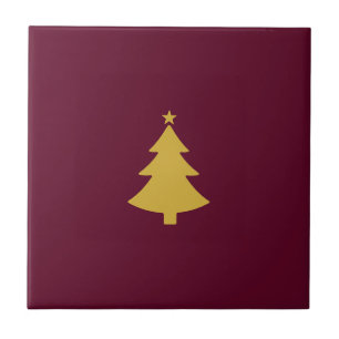 Árvore Dourada de Natal minimalista, Vinho Borgonh