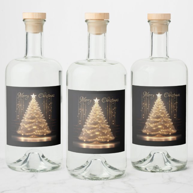 Árvore Dourada de Natal Moderna Elegante (Garrafas)