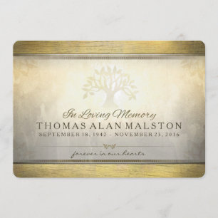 Árvore dourada do convite da cerimonia