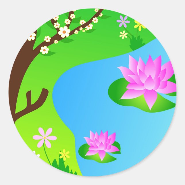Árvore e lagoa - Adesivo (Frente)
