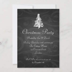 Árvore Elegante de Convite de festas 5 x 7 preto